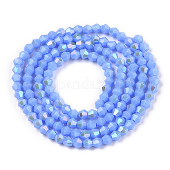 Brins de perles de verre galvanisées de couleur unie opaque&nbsp;LS-EGLA-A039-P2mm-L19