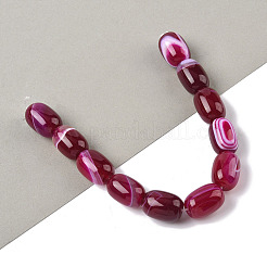 Brins de perles d'agate naturelle à bandes/agate rayée (teintes et chauffées)&nbsp;G-H324-01I