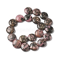 Natürliche flache runde rhodonite Perlen Stränge&nbsp;G-L246-10