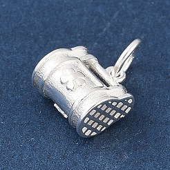 925 Anhänger in Form einer hohlen Tasche aus Sterlingsilber mit Biegeringen&nbsp;STER-R013-13S