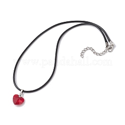 Colliers à pendentif coeur en verre pour la saint-valentin&nbsp;NJEW-JN04570-01