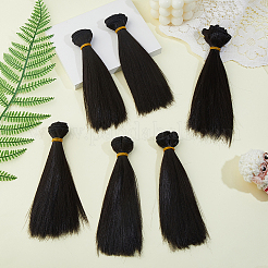 Peluca de pelo de muñeca de peinado largo y recto de plástico&nbsp;DIY-WH0588-49A