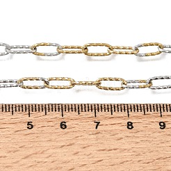Colliers à chaîne trombone texturée en acier inoxydable 304 bicolore de 4 mm pour homme et femme&nbsp;SA-CBAB767-09GP