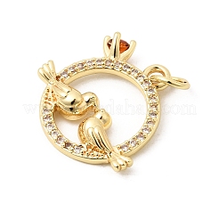 Pendentifs de zircone cubique en laiton micro pavé saint valentin&nbsp;KK-D237-04G-02