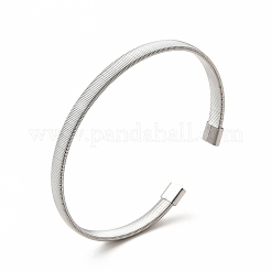 Brazalete abierto con forma de serpiente plana de acero inoxidable 304 para mujer&nbsp;BJEW-C033-03