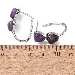 Valentinstag-Herzohrstecker aus natürlichem Amethyst&nbsp;EJEW-T053-01P-09