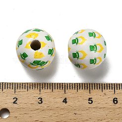 St. Patrick's Day Serie bedruckte Schima Holzperlen aus Europa&nbsp;WOOD-V002-01B
