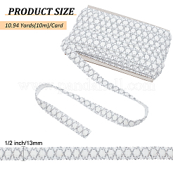 Ruban dentelle métallisé argent polyester 10 m&nbsp;DIY-WH0491-43C