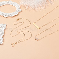 Set di collane con perle naturali in stile 3 pz 3 e albero della vita e ciondolo a forma di cuore&nbsp;NJEW-JN04005