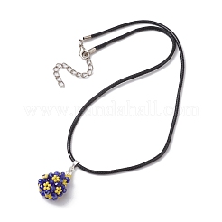 Collane con ciondolo a goccia con perline di vetro&nbsp;NJEW-MZ00069-02