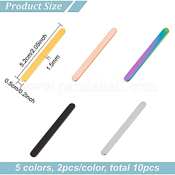 10 Stück 5 Farben 304 Edelstahl Flachringrohlinge&nbsp;FIND-BC0003-42