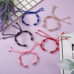 10 stücke 5 farben verstellbare geflochtene nylon schnur armband herstellung&nbsp;AJEW-TA0001-25