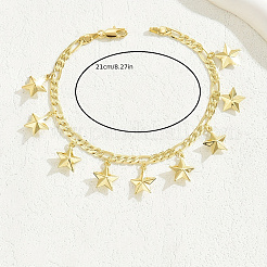 Messing-Figaro-Kette mit Sternanhänger und Quastenarmbändern für Damen&nbsp;EA5744