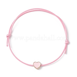 Set di braccialetti con perline intrecciate in lega di smalto a forma di cuore e chiave di scheletro da 2 pz&nbsp;BJEW-JB09771