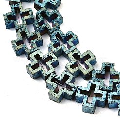 Galvanisierte natürliche Lavasteinperlenstränge&nbsp;G-K388-02C