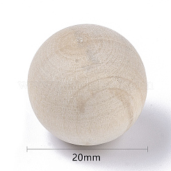 Palla rotonda in legno naturale&nbsp;WOOD-T014-20mm