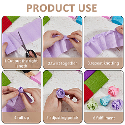 16 Stück 16 Farben DIY Rosenblumen-Krepppapier&nbsp;DIY-FH0010-04