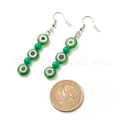 Malocchio di lampwork e orecchini pendenti con perline acriliche&nbsp;EJEW-JE04972-03
