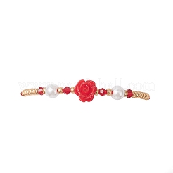 Braccialetti di perline intrecciate con perline di vetro e resina&nbsp;BJEW-MZ00307-02