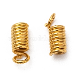 Iron Coil Cord Ends, Golden, 3.5mm in diameter, 1.8mm inner diameter, 9mm long, hole: about 2mm, about 3500pcs/1000g