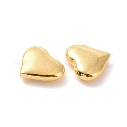 Placcatura ionica (ip) 304 perline in acciaio inossidabile, Senza Buco / undrilled, cuore, oro, 5x6x2mm