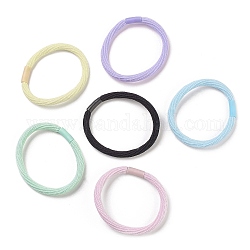 Nylon Elastic Hair Ties, Ponytail Holder, with Plastic Beads, Girls Hair Accessories, Mixed Color, 4.5~5mm, Inner Diameter: 42mm