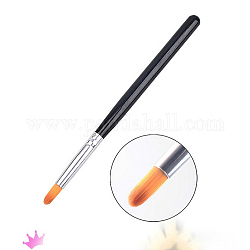 Forma de sierra arte de uñas brush pen, gradiente de pincel de color, para dibujar la flor, con mango de madera, negro, 13.4 cm