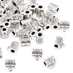 Charme Träger tibetanische Silber Kleiderbügeln, Perlen der Patsche, Tasse, Bleifrei und cadmium frei, Antik Silber Farbe, ca. 5.5 mm Durchmesser, 7.5 mm lang, Bohrung: ca. 2.5 mm