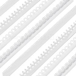 Benecreat 32 yardas 4 estilo cinta de nylon, para cortinas textiles para el hogar, ropa interior, blanco, 3/8~5/8 pulgada (10~15 mm), 8 yarda / estilo