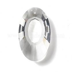 Vetro trasparente grandi ciondoli, per lampadari pendenti in cristallo, sfaccettato, ovale, chiaro, 50x29.5x15.5mm, Foro: 1.8 mm