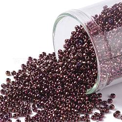 Cuentas de semillas redondas toho, Abalorios de la semilla japonés, (502) amatista metálica alta, 11/0, 2.2mm, agujero: 0.8 mm, acerca 1110pcs / botella, 10 g / botella
