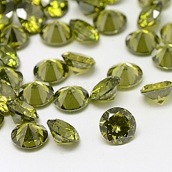 Cabochons zirconi, grado a, sfaccettato, diamante, oliva, 3x2mm