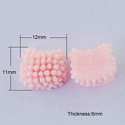 Resin Cabochons, Cat, Pearl Pink, 11x12x6mm