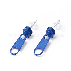Orecchini pendenti con fibbia con cerniera in lega con perni di ferro per le donne, blu royal, 25.5mm, ago :0.7mm