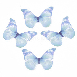 Flügel aus Polyestergewebe basteln Dekoration, für DIY Schmuck Handwerk Ohrring Halskette Haarspange Dekoration, Schmetterlingsflügel, Licht Himmel blau, 32x43 mm