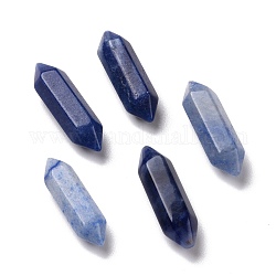 Натуральный синий авентурин бисер, лечебные камни, палочка для медитативной терапии, уравновешивающая энергию рейки, без отверстия , граненые, точка с двойным окончанием, 22~23x6x6 мм