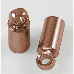 真鍮製コードエンドパーツ  エンドキャップ  ニッケルフリー  赤銅鉱  8x2.8mm  穴：1.5mm  2mm内径