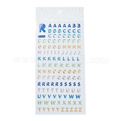 Epoxidharz Glitter selbstklebender Aufkleber, für das Scrapbooking, Reisetagebuch Handwerk, Buchstabenmuster, 20.5x9.3 cm, Aufkleber: 2~18x1~15mm