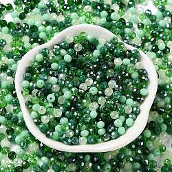 Abalorios de vidrio, facetados, rerondana plana, verde lima, 4x3mm, agujero: 0.4 mm, aproximamente 6800 unidades / 500 g
