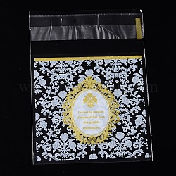 Rectangle OPP Cellophane Bags, with Floral Pattern, Yellow, 9.9x6.9cm, Unilateral Thickness: 0.035mm, Inner Measure: 6.9x6.9cm, about 95~100pcs/bag