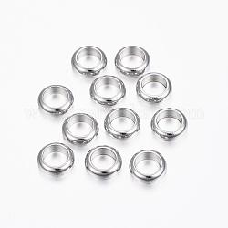 Intercalaire perles en 304 acier inoxydable, anneau, couleur inoxydable, 6x2mm, Trou: 4mm
