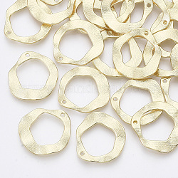 Pendente in lega, anello, oro chiaro, 25x24x2mm, Foro: 1.5 mm