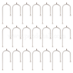 Unicraftale 30Pcs 304 Stainless Steel Asymmetric Length Chandelier Component Links, 3 Loop Connectors, Arch, Stainless Steel Color, 39.5x14x1.5mm, Hole: 1.5mm