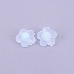 Perles en acrylique transparente, mat, accessoires de bricolage, clair, fleur, alice bleu, 16.5x17x9.5mm, Trou: 2.5mm