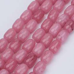 Perles de pierres précieuses en forme de baril rhodochrosite naturel de pierre brins, teinte, rouge violet pâle, 15x10mm, Trou: 1mm, Environ 25 pcs/chapelet, 15.3 pouce