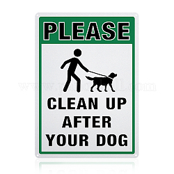 GLOBLELAND Please Clean Up After Your Dog Sign, 10x14 inches 40 Mil Aluminum No Dog Poop Lawn Signs for Outdoor Use, Reflective UV Protected, Waterproof and Fade Resistance