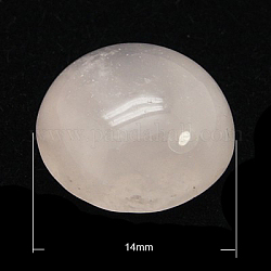 Demi rond / dôme cabochons de pierres précieuses, quartz rose, 14x6mm (diamètre sera ± 0.5mm)