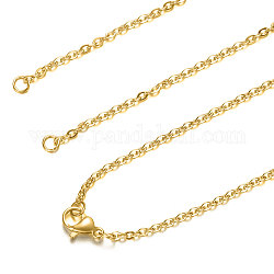 304 Edelstahl-Kabelkette bildende Halskette, mit Karabiner verschlüsse, golden, 18.5 Zoll ~ 18.8 Zoll (47~47.8 cm), 2 mm, Bohrung: 2.5 mm
