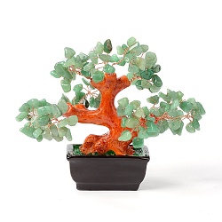 Avventurina verde naturale trucioli albero dei soldi bonsai display decorazioni, per l'arredamento dell'home office buona fortuna, 140x85x170mm