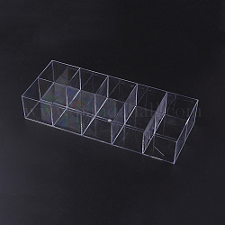 （訳あり商品）  10コンパートメントは、プラスチックビーズ貯蔵容器を矩形  キャップなしていません  透明  21.6x12.7x5.9cm
